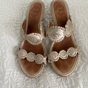 Jack Rogers Women's Gold Cream Sandals 7.5